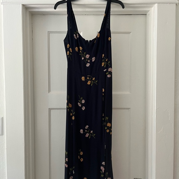 Reformation Navy Floral Midi Dress - Picture 3 of 4